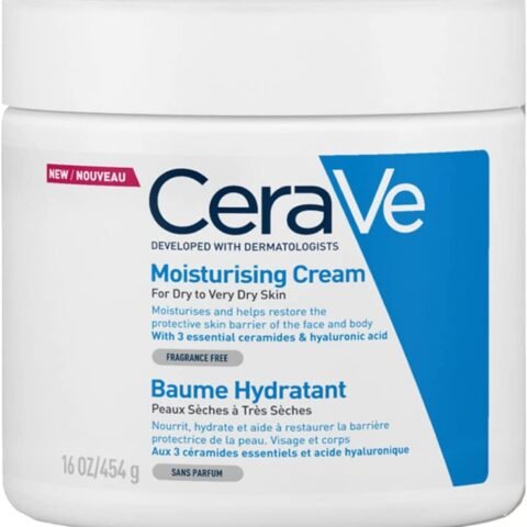 CeraVe Moisturizing Cream 48H Body and Face Moisturizer for Dry skin 16Oz, 454 g
