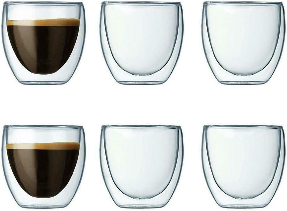 Set of 12pcs Double Wall Glasses Insulated Drink Glass Espresso Tea cup