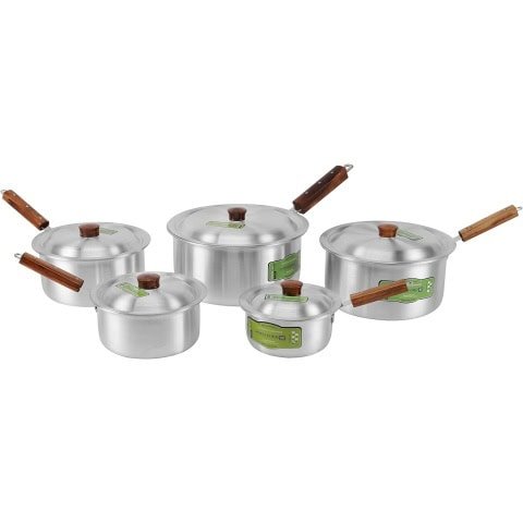 Royalford 10-Piece Aluminium Saucepan Set