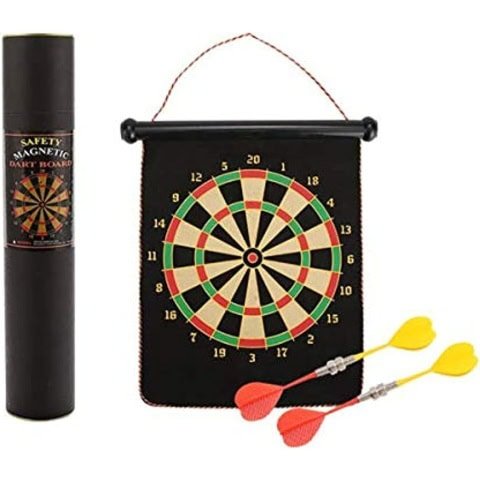 Kids Flocking Magnetic Dart Board Double-sided Darts