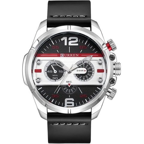 Curren Men's Sports Waterproof Leather Strap Watch
