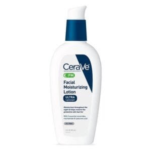 CeraVe PM Facial Moisturizing Lotion | Night Cream with Hyaluronic Acid and Niacinamide | Ultra-Lightweight, Oil-Free Moisturizer for Face | 3 Ounce