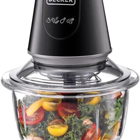 Black+Decker Multi-Function Glass Chopper & Mincer, 400W, XXL 1.2L Bowl, 4-Blade System, Pulse Speed for Precision, Ice Crushing, Compact Sleek Black Design, Easy to Clean, Black - GC400-B5