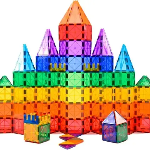 Magnetic Tiles Building Blocks, Magnet Toys for Kids, STEM Approved Educational Toys,3D Magnet Puzzles Stacking Blocks for Boys Girls,63 PCS Classic Set
