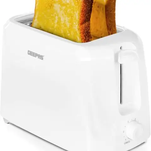 Geepas 2 Slice Bread Toaster, Variable Browning Setting, GBT36515 | Cancel Function | Removable Crumb Tray | Wide Slots and High Lift Feature | Cord Storage