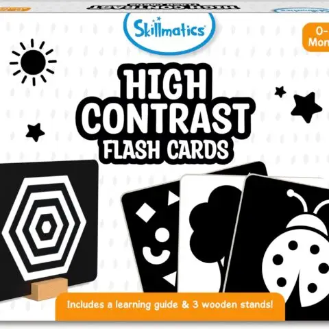 Large Flash Cards for Babies & Infants - High Contrast, Newborn Visual Stimulation & Sensory Development for 0 to 12 Months, 60 Pictures, Gifts, Travel Friendly